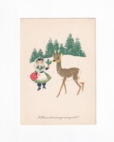 K:050 Karácsonyi képeslap postatiszta Retro