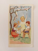 Old mini postcard guardian angel children