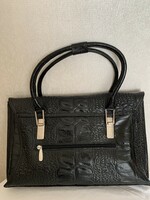 Prada style, new black genuine leather women's luxury bag, handbag, reticule 38x24x6 cm