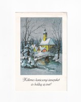 K:015 Karácsony képeslap postatiszta Modern