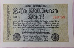 Németország 10 000 000 márka, 1923, UNC bankjegy