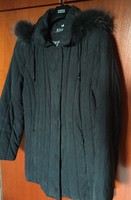 Kingfield black hooded winter coat with real fur for sale in good condition!