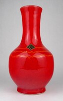 1P213 retro industrial artist ksz orange ceramic vase 26 cm
