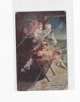 K:084 Karácsonyi Antik képeslap Vallásos (elején sérült lap)