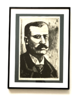 Etching by László Lukovszky, portrait of András Áchim