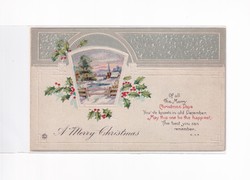 K:081 Karácsonyi Antik dombornyomott képeslap 1918