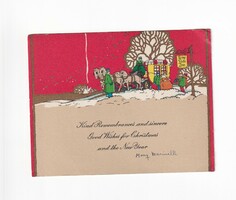 K:071 Karácsonyi  régi üdv.kártya- képeslap Angol