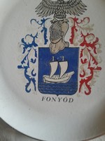 Fonyód  címeres Hollóházi  tányér hibátlan