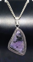 Rare charoite stone pendant, marked in 925 silver plated setting ap45618