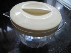 Retro plastic milk and cream jug, pouring clin