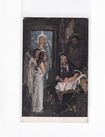 K:076 Karácsonyi Antik képeslap postatiszta vallásos művészi