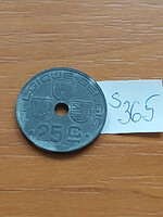 Belgium belgique - belgie 25 centimes 1946 ww ii. Zinc, iii. King Leopold s365