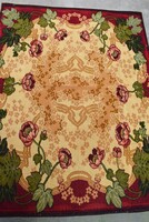 Antique Art Nouveau velvet tablecloth, tapestry, crown mark, 190 x 145 cm