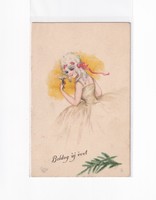 K:124 New Year antique postcard, 