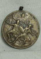 Metal competition sports medal, award with pipe ear, based on the designs of Lajos Berán
