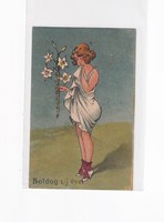 K:120 búék - New Year's antique postcard postmen