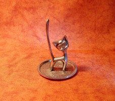 Silver-plated ring holder cat, seba with English mark