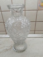 Csiszolt kristály váza  eladó! Nagyméretű üveg váza eladó! 34 cm