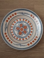 Kézzel festett mázas kerámia tányér 1987 - ből
