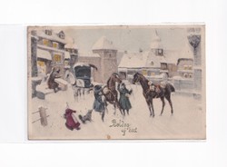 K:115 BÚÉK - Újév antik  képeslap