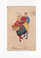 K:110 búék - New Year antique postcard folk