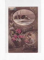 K:105 BÚÉK - Újév antik  képeslap