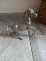 Nice old silver plated horse statue ii. (15X12.8x4 cm)