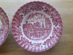 Angol pink porcelán köretes tál kínáló 23 cm - darabra