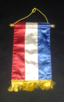Régi Hollland selyem kézzel varrt asztali zászló