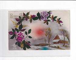K:107 BÚÉK - Újév antik  képeslap