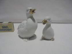 Two porcelain duck figurines, nipp - together - marco polo exclusive design