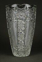 1P296 Régi hibátlan kristály váza virágváza 16.7 cm