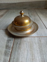 Elegant antique silver-plated copper jam holder/butter holder (15x9 cm)