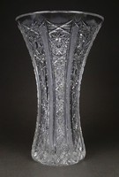1P295 Régi nagyméretű kristály váza virágváza 25.5 cm