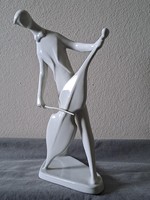 Almost free! János Zsolnay Turkish art deco cello figurine, flawless, shield seal