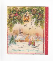 K:153 Karácsonyi  széinyitható boríték-képeslap 1958