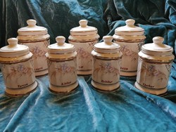 Porcelain spice holder set with art nouveau decoration
