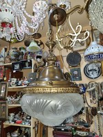 Old renovated crystal bulb pendant lamp