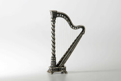 Silver harp mini instrument 6.5 x 3.5cm | miniature concert harp