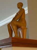 Marosán László - terracotta statue of a seated woman