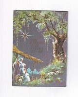 K:153 Karácsonyi  térbeli széinyitható jászól képeslap