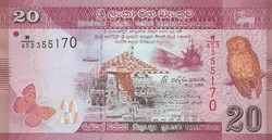 Sri lanka 20 rupees 2016 unc banknote