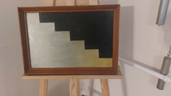 (K) Stadler Zoltán absztrakt festmény 33x46 cm + kerettel