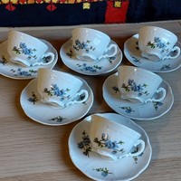 Zsolnay coffee set with peach blossom pattern