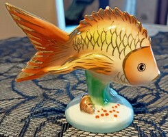 Hollóháza porcelán figura - narancssárga hal