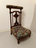 Antik térdeplő imaszék ima szék keményfa faragott keresztény bútor 362 8025