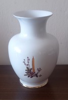 Hollóházi váza, karácsony motívumos, 18 cm