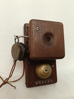 Antik telefon fa fali telefon készülék 1890-1910 344 7958