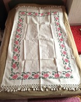 Beautiful, hand-embroidered tablecloth 112X186 cm
