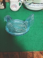 Üveg Tyúk Kínáló Antik